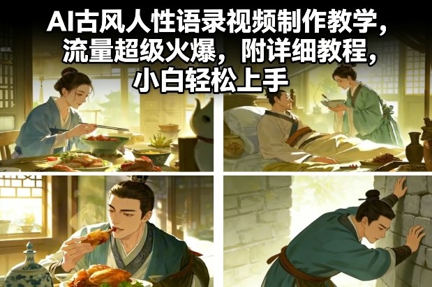 AI古风人性语录视频制作教学，流量超级火爆，附详细教程，小白轻松上手-猴哥VIP资源站