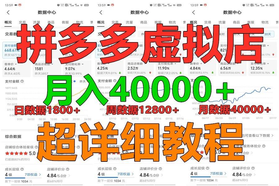 拼多多虚拟电商训练营月入40000+,全网最详细,你做你也行,暴利稳定长久-猴哥VIP资源站