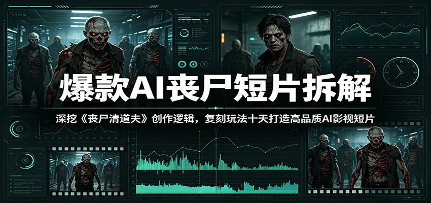 爆款AI丧尸短片拆解：深挖《丧尸清道夫》创作逻辑，复刻玩法快速打造高品质AI影视短片-猴哥VIP资源站