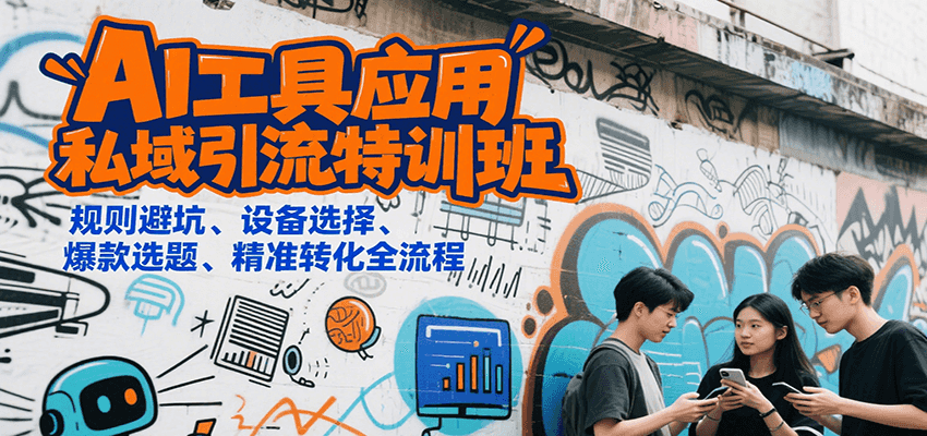 AI工具应用私域引流特训班,规则避坑、设备选择、爆款选题、精准转化全流程-猴哥VIP资源站