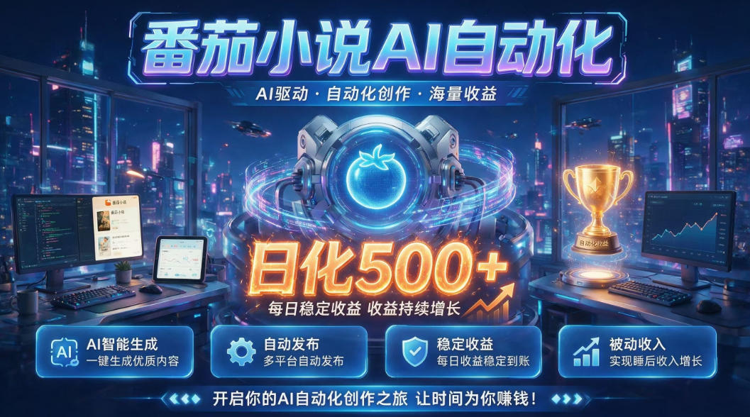 小白可做番茄AI，居家轻创业，每日稳赚500➕，普通人低门槛轻松线上增收【揭秘】-猴哥VIP资源站