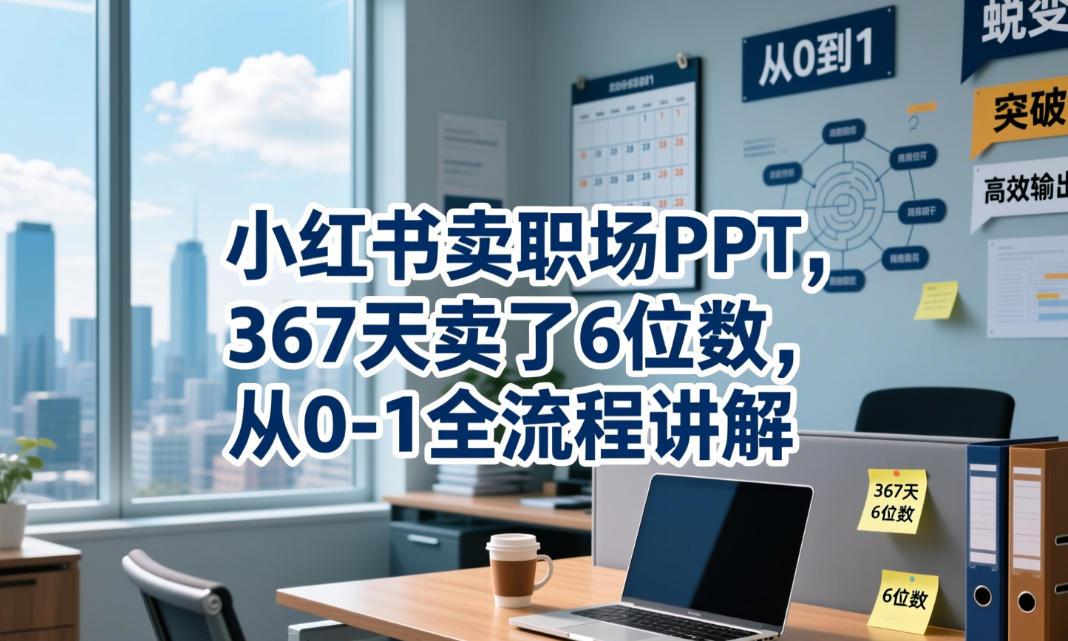 小红书卖职场PPT，367天卖了6位数，从0-1全流程讲解-猴哥VIP资源站