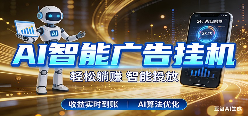智能广告挂机新时代，利用碎片化时间实现稳定被动收益，AI帮你持续盈利-猴哥VIP资源站
