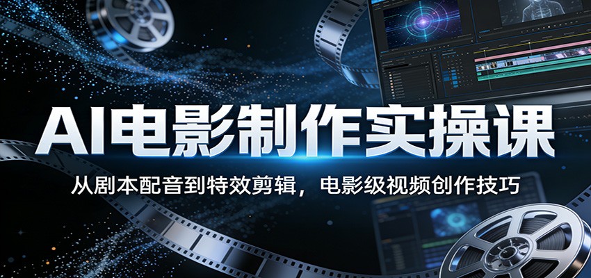AI电影制作实操课：从剧本配音到特效剪辑，电影级视频创作技巧-猴哥VIP资源站