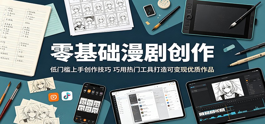 零基础漫剧创作：低门槛上手创作技巧，巧用热门工具打造可变现优质作品-猴哥VIP资源站