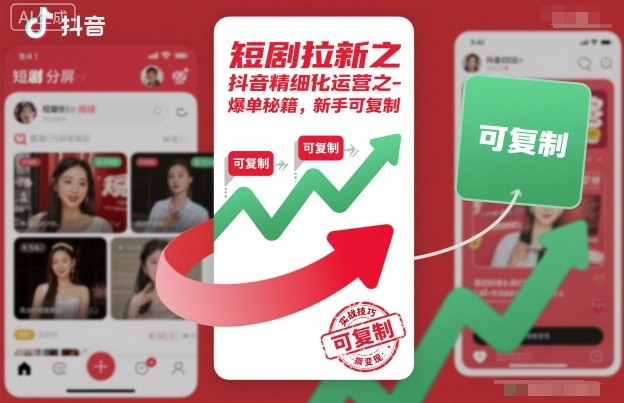 短剧拉新之抖音精细化运营之爆单秘籍，新手可复制-猴哥VIP资源站