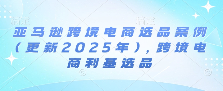 亚马逊跨境电商选品案例(更新2025年3月),跨境电商利基选品-猴哥VIP资源站