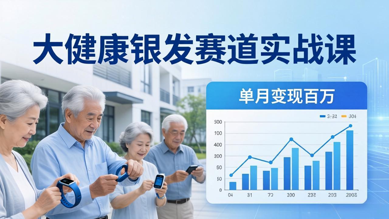 大健康银发赛道实战课:拆解视频号线索型 IP 单月变现百万逻辑,教你精准获客高效变现-猴哥VIP资源站