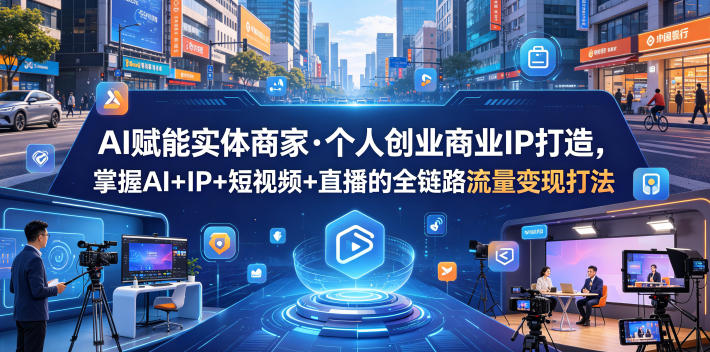 AI赋能实体商家·个人创业商业IP打造,掌握AI+IP+短视频+直播的全链路流量变现打法-猴哥VIP资源站