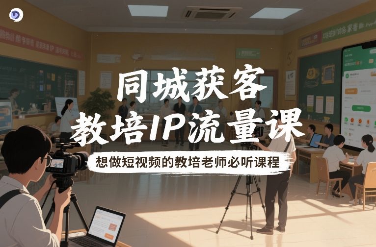 同城获客，教培IP流量课，想做短视频的教培老师必听课程-猴哥VIP资源站
