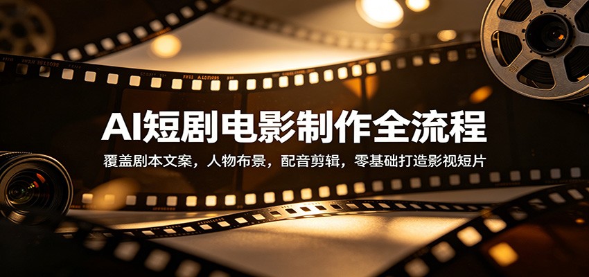 AI短剧电影制作全流程：覆盖剧本文案，人物布景，配音剪辑，零基础打造影视短片-猴哥VIP资源站