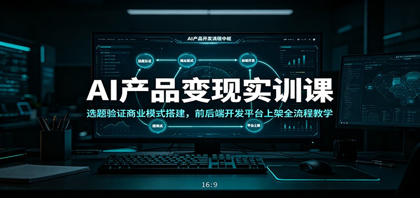 AI产品变现实训课:选题验证商业模式搭建,前后端开发平台上架全流程教学-猴哥VIP资源站