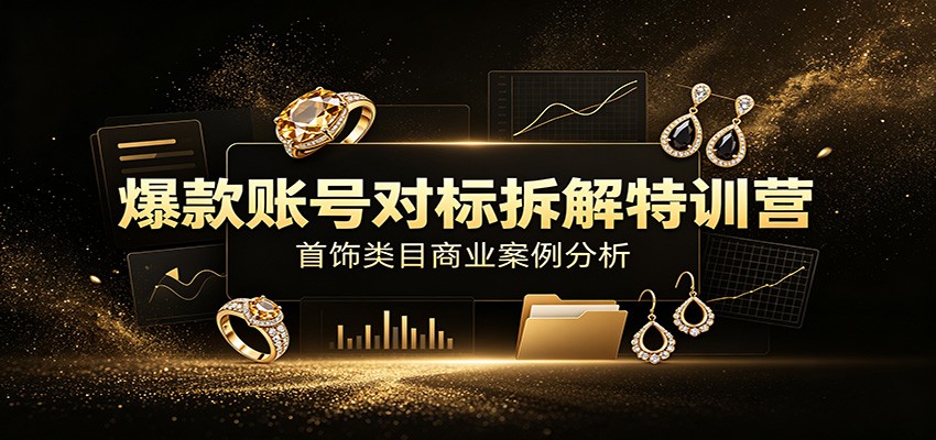 爆款账号对标拆解:首饰类目商业分析,线下三天原声录音+全套资料-猴哥项目网
