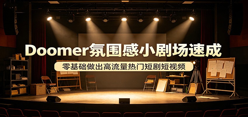 Doomer氛围感小剧场速成,零基础做出高流量热门短剧短视频-猴哥VIP资源站
