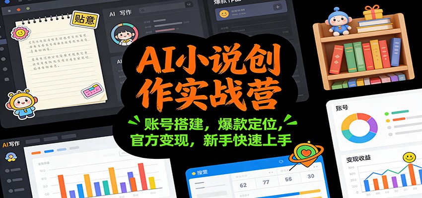 AI小说创作实战营：账号搭建，爆款定位，官方变现，新手快速上手-猴哥VIP资源站