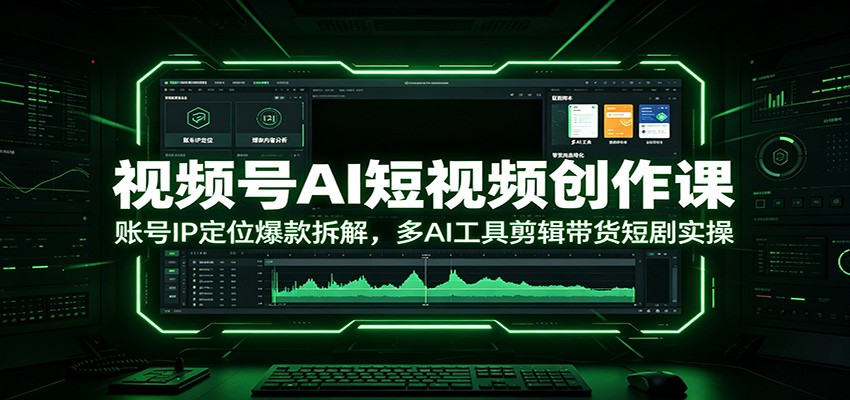 视频号AI短视频创作课:账号IP定位爆款拆解,多AI工具剪辑带货短剧实操-猴哥VIP资源站