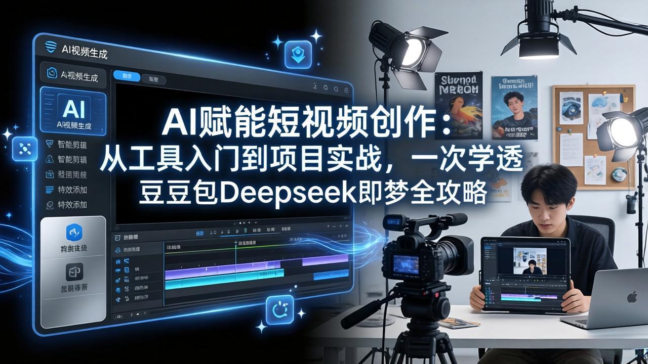 AI赋能短视频创作:从工具入门到项目实战,一次学透豆包Deepseek即梦全攻略-猴哥VIP资源站