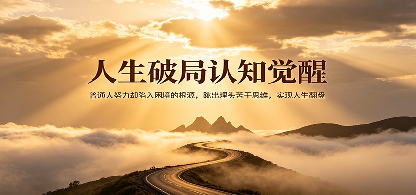 人生破局认知觉醒，普通人努力却陷入困境的根源，跳出埋头苦干思维，实现人生翻盘-猴哥VIP资源站