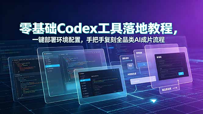 零基础Codex工具落地教程,一键部署环境配置,手把手复刻全品类AI成片流程-猴哥VIP资源站