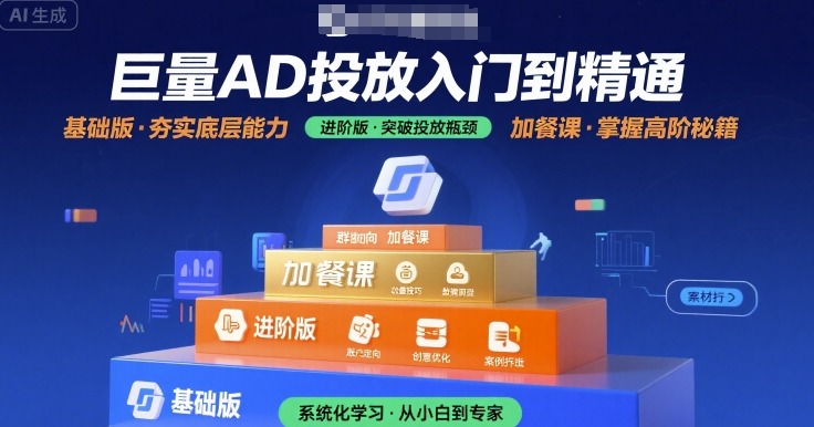 巨量AD投放入门到精通，基础版+进阶版+加餐课-猴哥VIP资源站