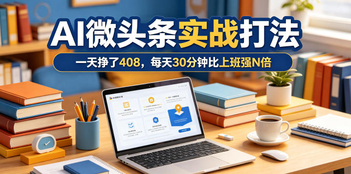 一天挣了408，AI微头条实战打法，每天30分钟比上班强N倍-猴哥VIP资源站