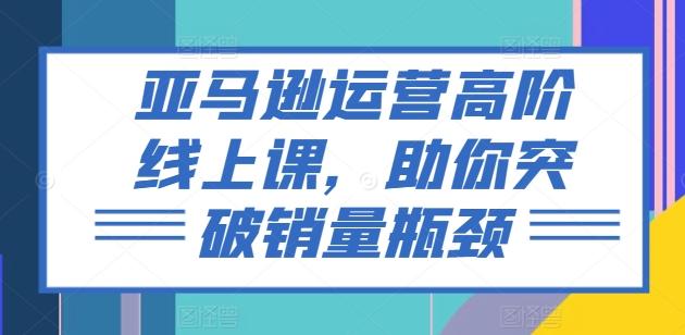 亚马逊运营高阶线上课，助你突破销量瓶颈-猴哥VIP资源站