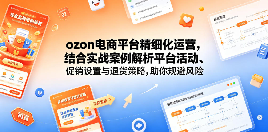 ozon电商平台精细化运营,结合实战案例解析平台活动、促销设置与退货策略,助你规避风险、提升销量-猴哥VIP资源站