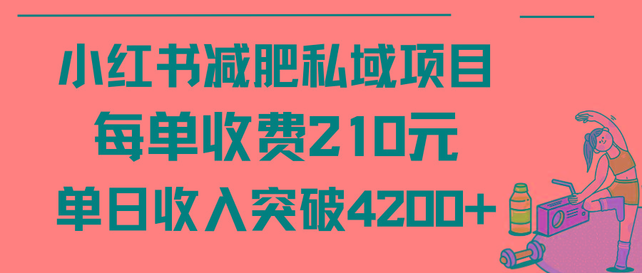 (9466期)小红书减肥私域项目每单收费210元单日成交20单，最高日入4200+-猴哥VIP资源站