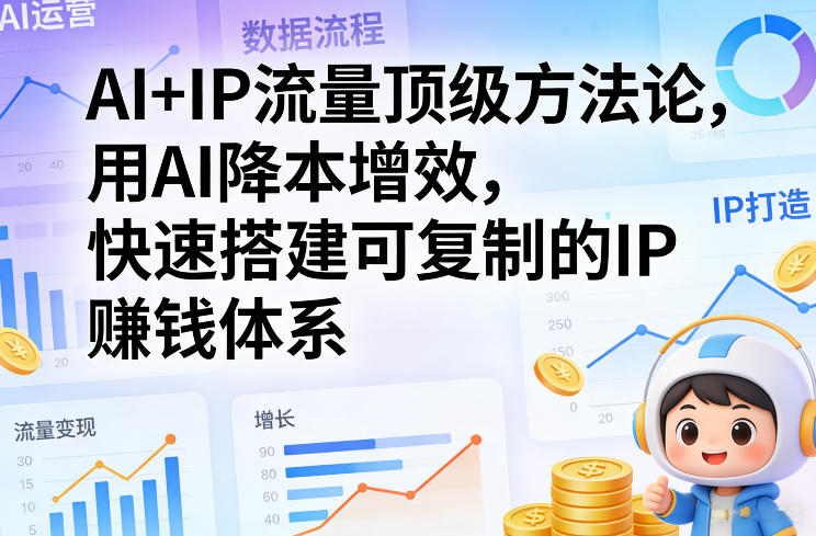 AI+IP流量顶级方法论，用AI降本增效，快速搭建可复制的IP賺钱体系-猴哥VIP资源站