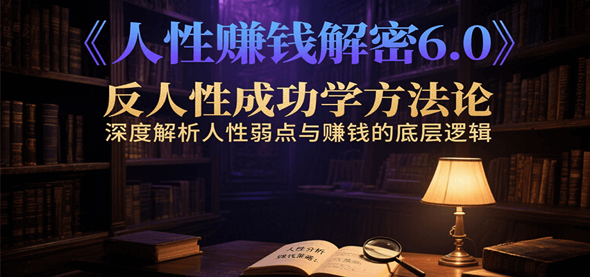 人性赚钱解密6.0，反人性成功学方法论，深度解析人性弱点与赚钱的底层逻辑-猴哥VIP资源站