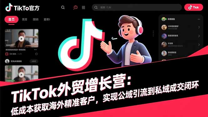 TikTok外贸增长营:低成本获取海外精准客户,实现公域引流到私域成交闭环-猴哥VIP资源站