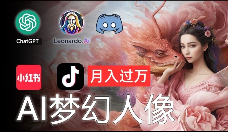 AI摄影梦幻人像：零基础也能月入过万的秘密【揭秘】-猴哥VIP资源站
