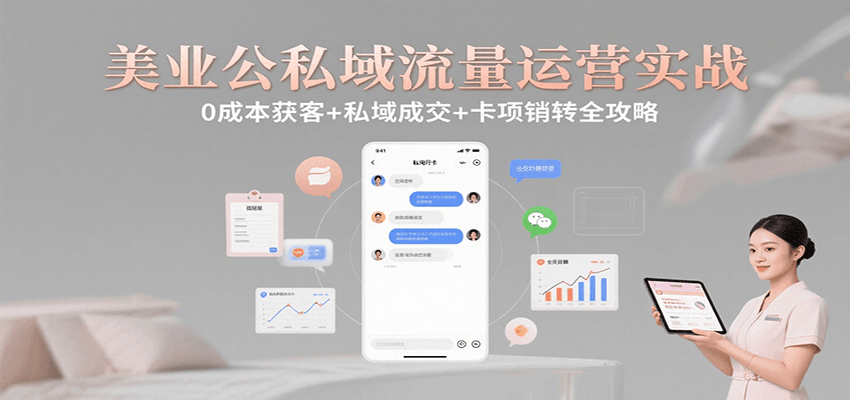 美业公私域流量运营实战:0成本获客+私域成交+卡项销转全攻略-猴哥VIP资源站