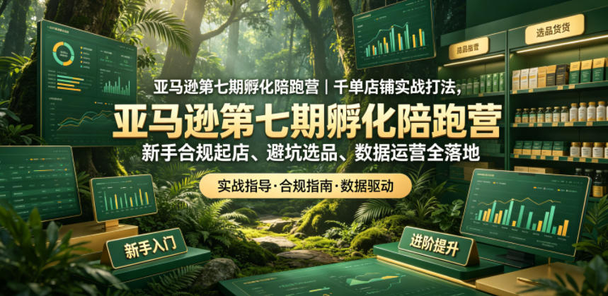 亚马逊孵化陪跑营|千单店铺实战打法,新手合规起店、避坑选品、数据运营全落地(更新0708)-猴哥VIP资源站