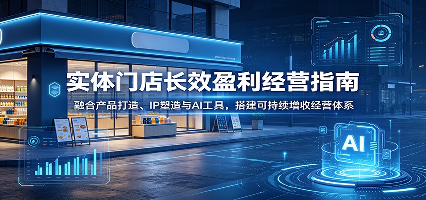 实体门店长效盈利经营指南:融合产品打造、IP塑造与AI工具,搭建可持续增收经营体系-猴哥VIP资源站