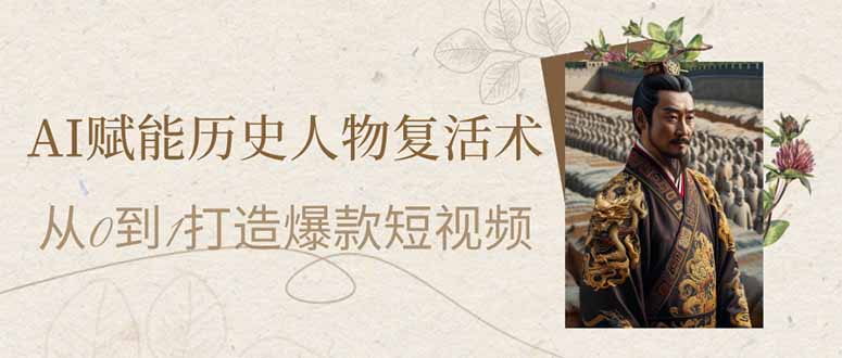 AI赋能历史人物复活术：从0到1打造爆款短视频-猴哥VIP资源站