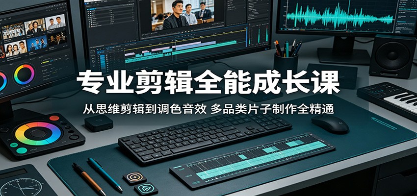 专业剪辑全能成长课:从思维剪辑到调色音效,多品类片子制作全精通-猴哥VIP资源站