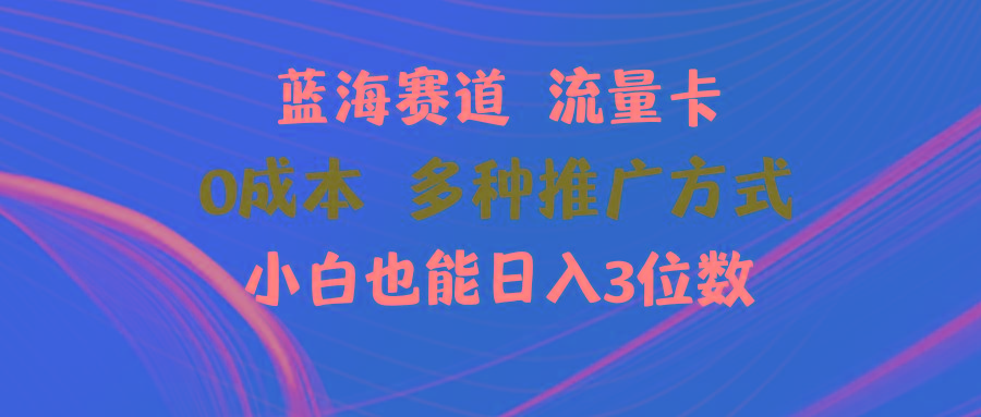 蓝海赛道 流量卡 0成本 小白也能日入三位数-猴哥VIP资源站
