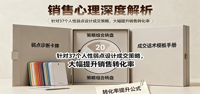 销售心理深度解析:针对37个人性弱点设计成交策略,大幅提升销售转化率!-猴哥VIP资源站