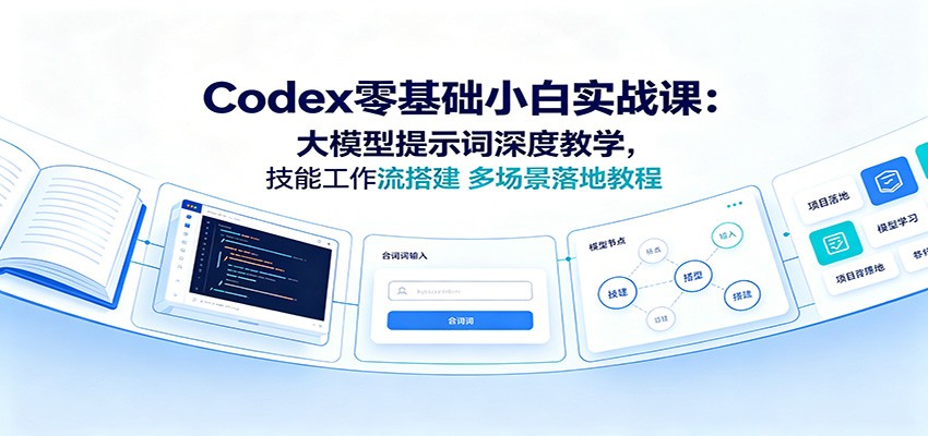 Codex零基础小白实战课:大模型提示词深度教学,技能工作流搭建多场景落地教程-猴哥VIP资源站