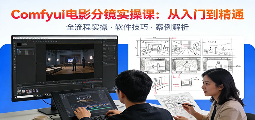 ComfyUI电影分镜实操课：分镜一致性，全流程AI视频制作，零基础也能做专业分镜-猴哥VIP资源站