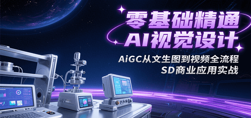 零基础精通AI视觉设计，AiGC从文生图到视频全流程，SD商业应用实战-猴哥VIP资源站