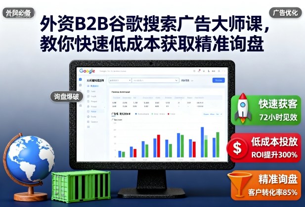 外资B2B谷歌搜索广告大师课，教你快速低成本获取精准询盘-猴哥VIP资源站