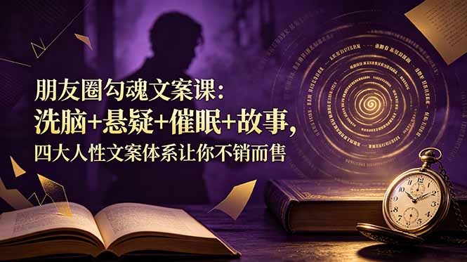 朋友圈勾魂文案课:洗脑+悬疑+催眠+故事,四大人性文案体系让你不销而售-猴哥VIP资源站