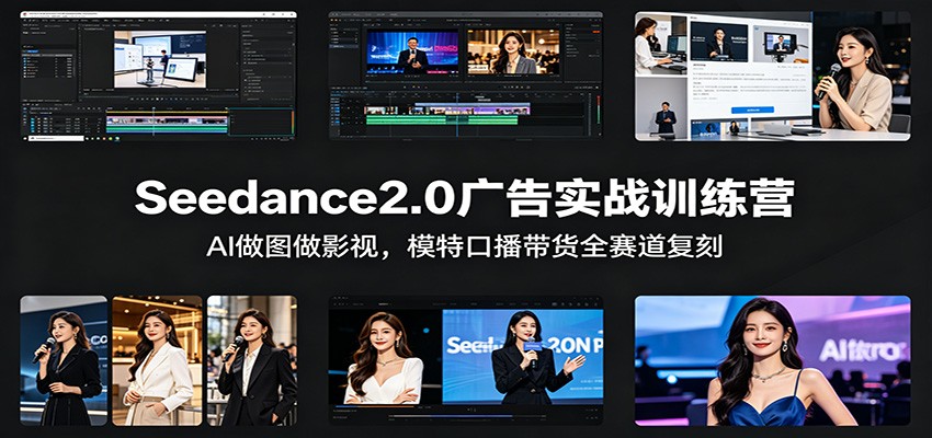 Seedance2.0广告实战训练营：AI做图做影视，模特口播带货全赛道复刻-猴哥VIP资源站