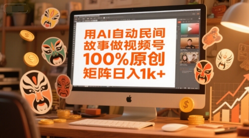 用AI自动民间故事做视频号,100%原创,矩阵日入1k+-猴哥VIP资源站