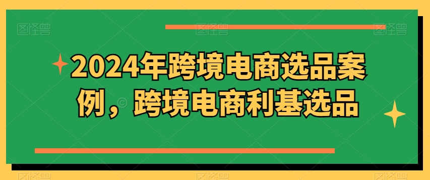2024年跨境电商选品案例，跨境电商利基选品(更新)-猴哥VIP资源站