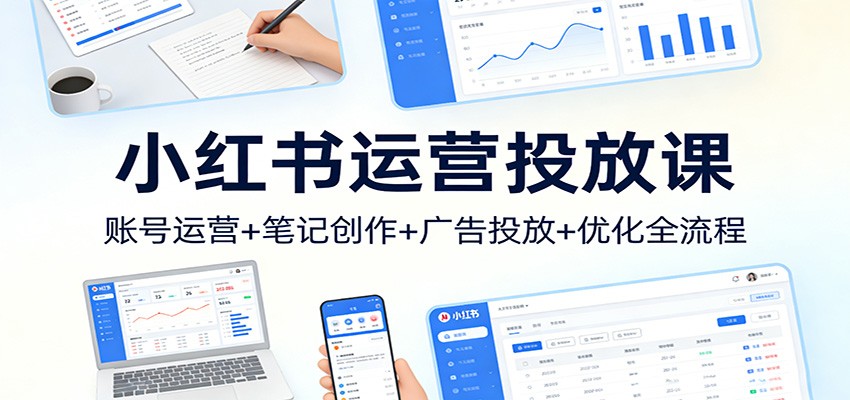 小红书运营投放课:账号运营+笔记创作+广告投放+优化全流程-猴哥VIP资源站
