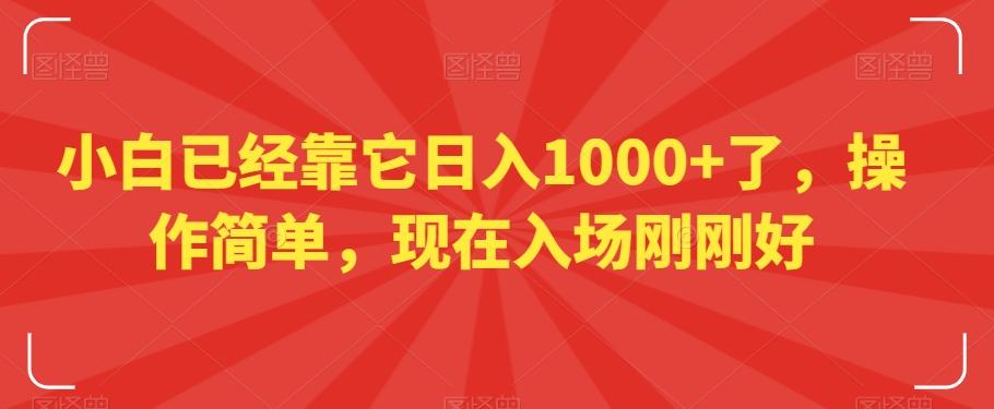 小白已经靠它日入1000+了,操作简单,现在入场刚刚好【揭秘】-猴哥VIP资源站
