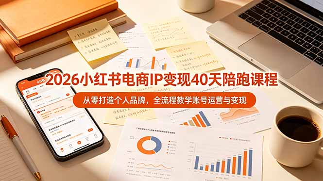 2026小红书电商IP变现40天陪跑课程-11期,从零打造个人品牌,全流程教学账号运营与变现-猴哥VIP资源站
